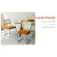 Ensemble de 2 chaises d'appoint en velours orange riche avec base en porte-à-faux chromée et dossier en rotin, chaises de salle à manger de style Mid-Century moderne