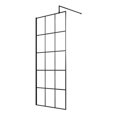 Framed Wet Room Glass Screens with Pattern Glass