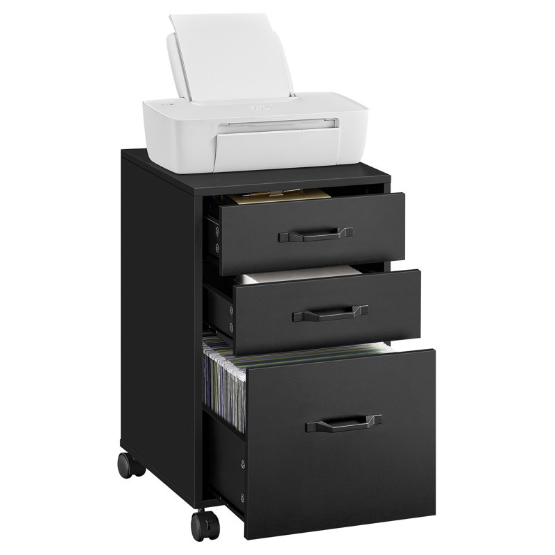 Alexand 3 Drawer Filing Cabinet, Black