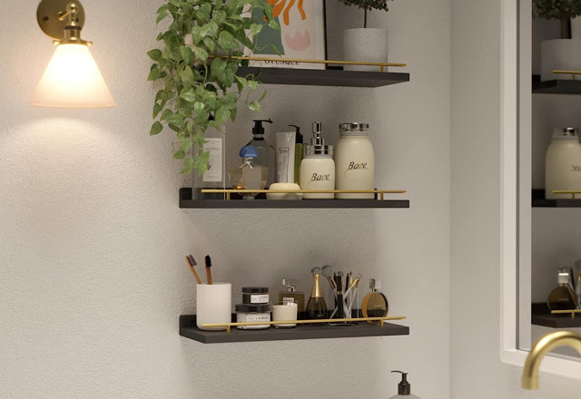 Wall-Mounted Bathroom Shelves