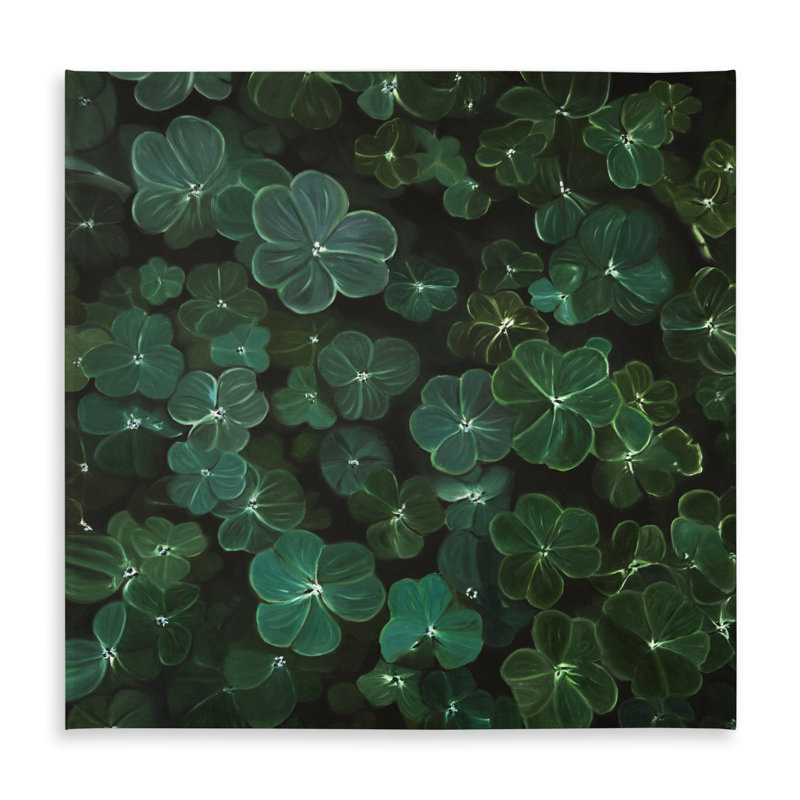Clovers Green Floral Tablecloth | Indoor Outdoor Decor