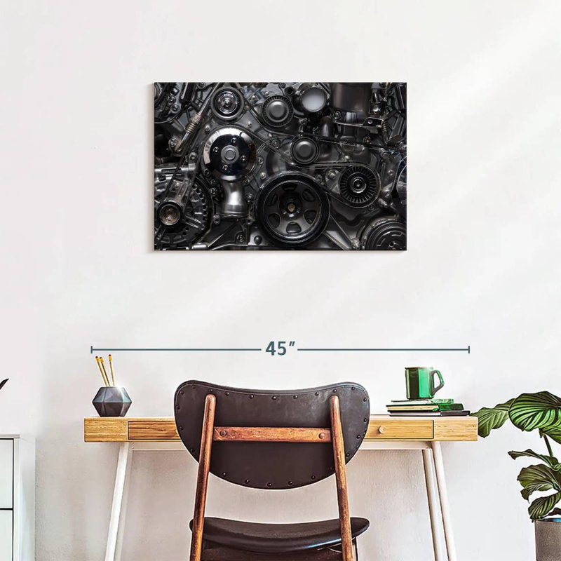 " Car Motor Engine ", 20" H x 30" W x 1.25" D