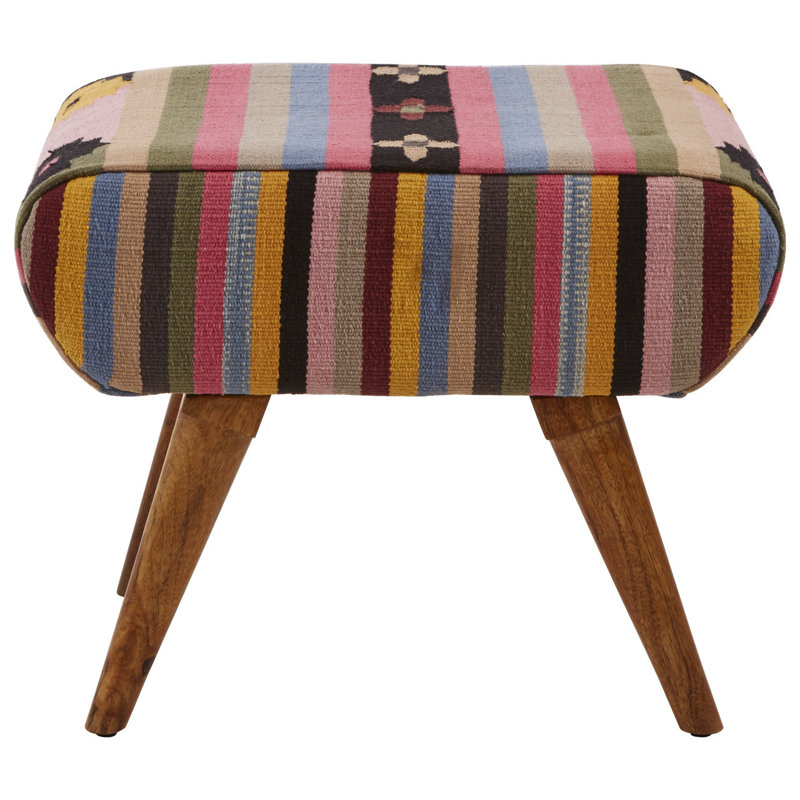 Kornegay 58cm Wide Square Striped Footstool Ottoman