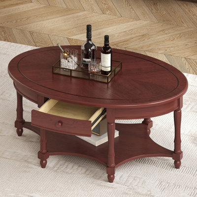 Table basse traditionnelle avec rangement