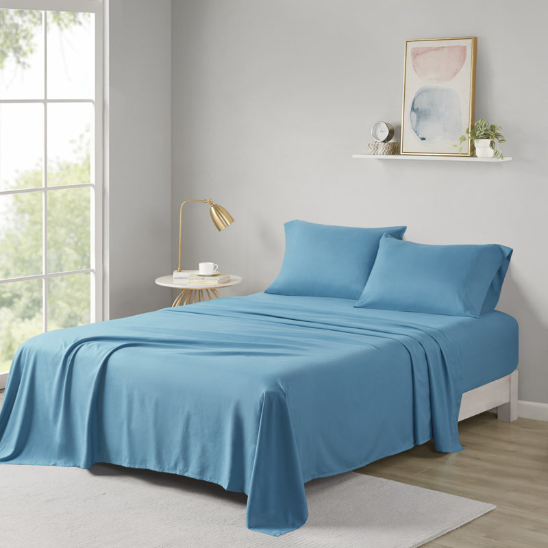 Ensemble de draps toutes saisons Intelligent Design, Ensemble de draps pour taille de lit double et deu, Bleu sarcelle