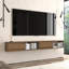  Meuble audio-vidéo mural flottant rectangulaire de 75 po de largeur avec tablettes en bois