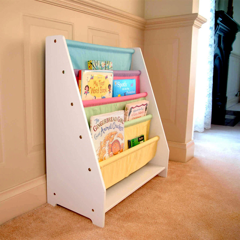 Wooden Canvas Sling Magazine Bookcase