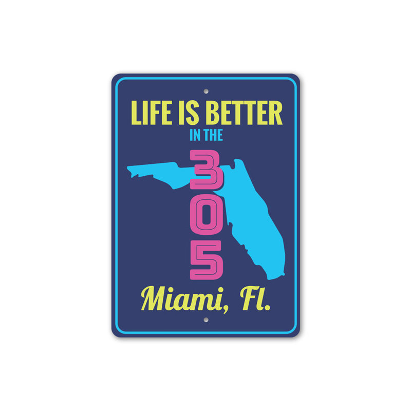 Plaque en aluminium Miami, H 14 po x l 10 po x P 0,04 po