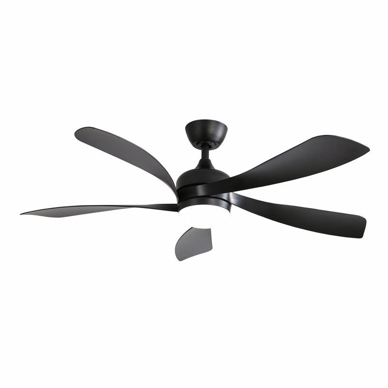 Ventilateur de plafond moderne de 52 pouces avec moteur à courant continu réversible à télécommande 3 pales à intensité variable de 5 couleurs avec lumière DEL pour le salon