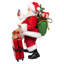  Figurines de Noël Fabhaus, père Noël avec bagage rouge, 10,5 po (ensemble 2 pièces) 