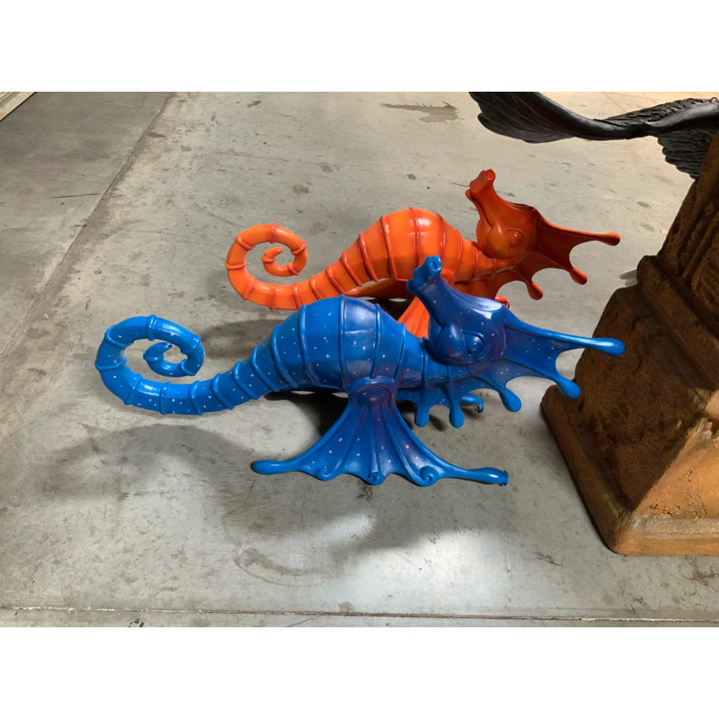 Jumbo Blue Seahorse Statue