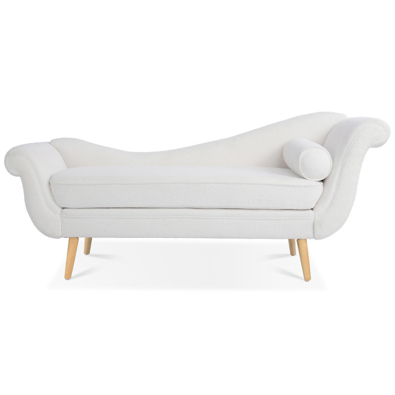 Chaise longue avec accoudoirs à volutes, Blanc