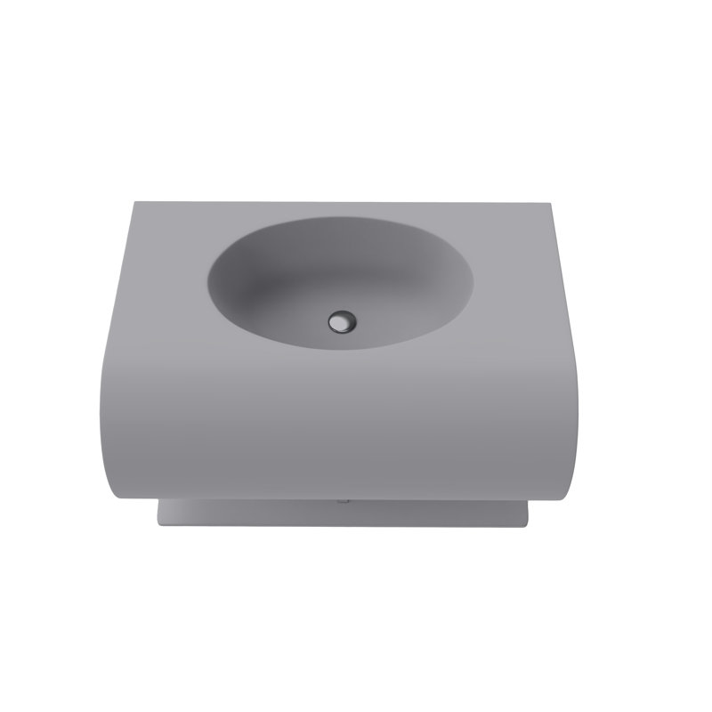 Lavabo de salle de bain mural moderne en S 36 po Soprano, Gris
