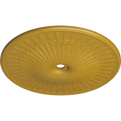 Grand médaillon de plafond classique Endurathane, DE 54 po x P 4 7/8 po (convient aux auvents jusqu'à 13 1/2 po), fini jaune clair peint à la main