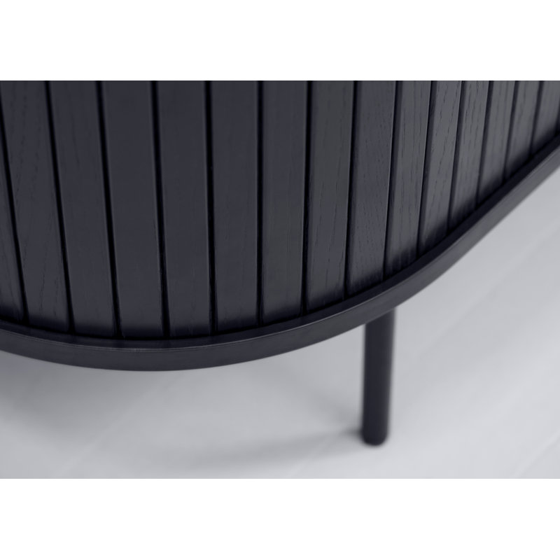 Teneasha Four Leg Coffee Table with Storage, Black Oak