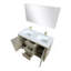 Meuble-lavabo double en acacia rustique 48 po X P 20 po , Comptoir en quartz blanc, ensemble de robinets en nickel brossé et Miroir