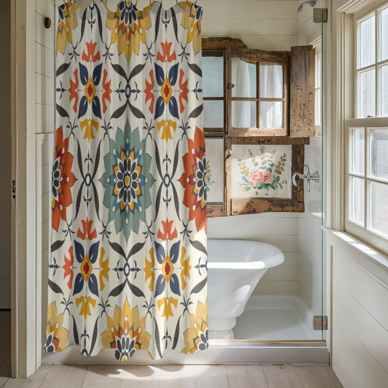 Rideau de douche Nostalgic Mosaic - Premium, H 74 po x l 71 po