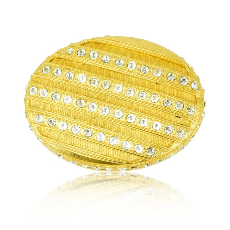 EVENING DRESS II OVAL KNOB; CLEAR CRYSTAL SATIN GOLD FINISH