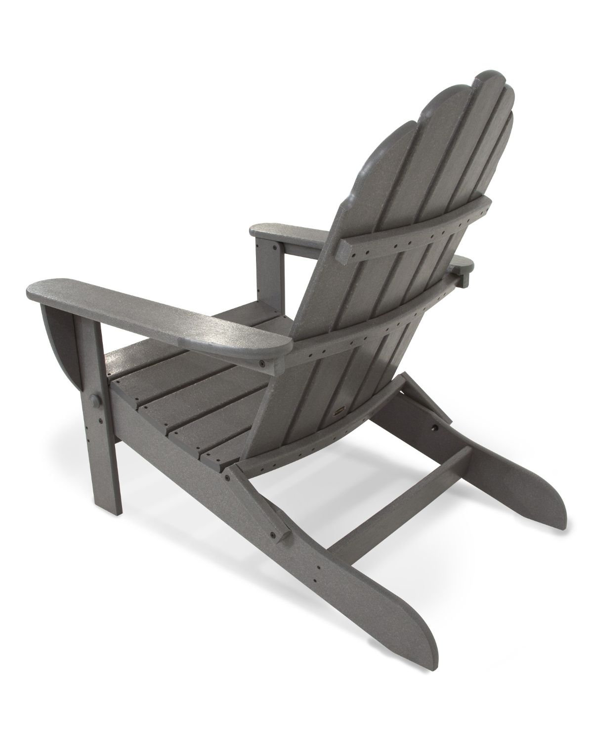 POLYWOOD Classic Adirondack Oversized Folding Adirondack Chair, Slate Gray
