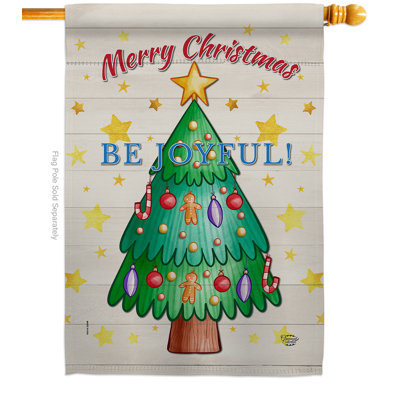 Soyez joyeux et joyeux polyester à 2 faces 40 x 28 po. Drapeau pour la maison