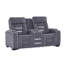 Causeuse inclinable gris AUSTIN avec accoudoirs de rangement