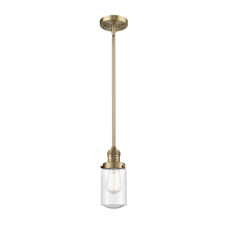 Luminaire suspendu simple à 1 lumière Saroyan, Grainé, Laiton antique, Ampoule non incluse
