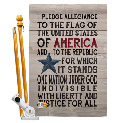 Double Sided 40'' H x 28'' W Polyester Independence Day Flag Set