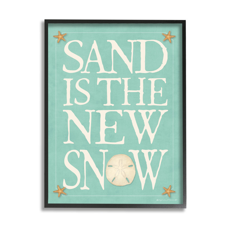 «Sand Is The New Snow», étoile de mer d'hiver nautique, Giclée encadrée noir minuit, H 30 po x l 24 po