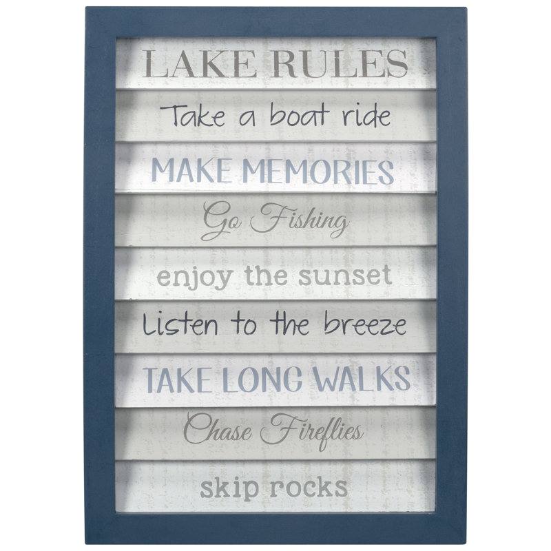 Décoration murale volet "lake rules"