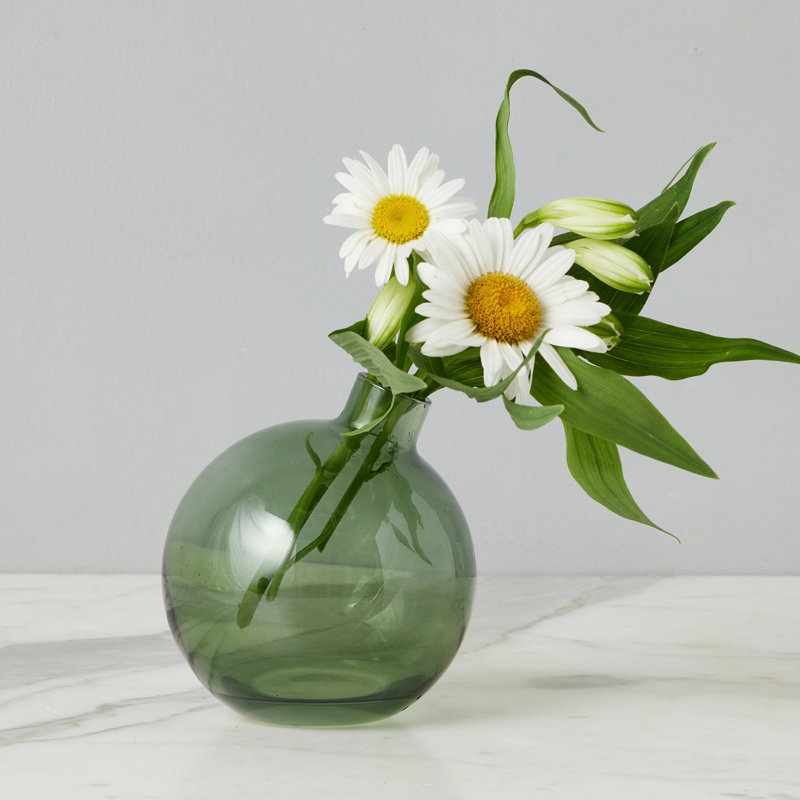 Glass Sphere Bud Vase, Spruce Green