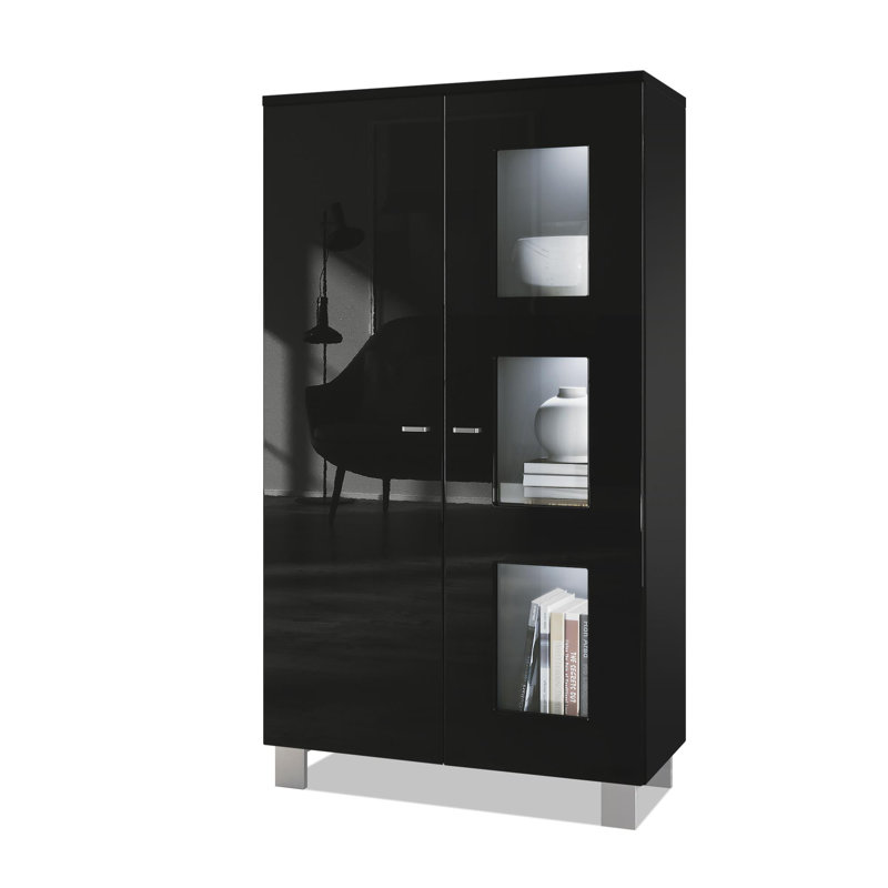 Mccombs Curio Cabinet, With, Black