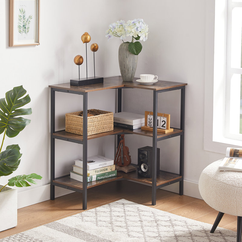 Sukanya 5 Tier Corner Bookcase, Large Display Rack Storage for Bedroom, Living Room