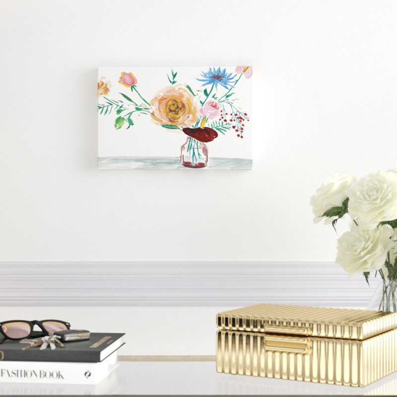 Celebration Bouquet IV by Melissa Wang - Wrapped Canvas Painting Print, 20cm H x 30cm W, Wrapped Canvas