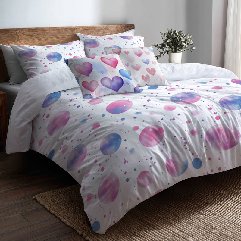 Ensemble de housse de couette Celestial de 3 pour adolescents - ensemble de literie et coussin décoratif Cosmic Teen Galaxy