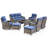  8-Piece Patio Furniture Set With Swivel Glider Chairs, 6-Inch Ultra-Plush Cushions & Water-Resistant Olefin Fabric-415521186
