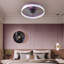 Ventilateurs de plafond avec lumières à DEL à intensité variable, installation encastrée de ventilateurs de plafond minces et modernes (mauve)-495416996