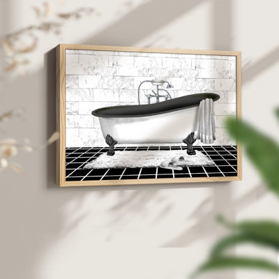 Modern Bath II -Framed Print - Restickable