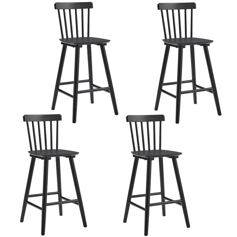 Tabouret Baggett, Noir, 4, Tabouret de comptoir (siège d'une hauteur de 26 p