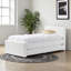 Lit plateforme simple à profil bas Aysha Lasker, blanc, H 36,47 po x l 42,75 po x L 84,83 po-20239027