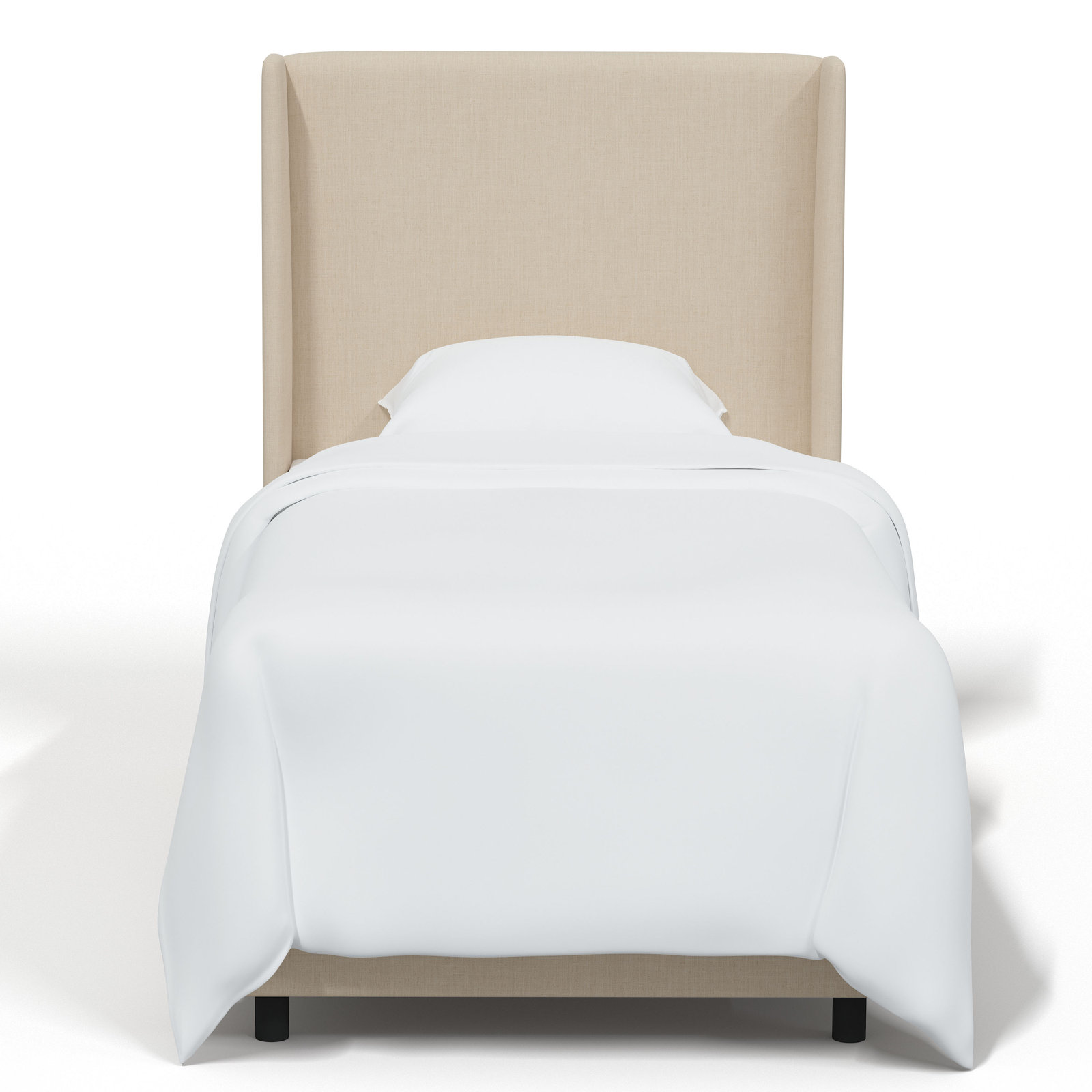 Tilly Upholstered Wingback Bed, Twin, Classic Linen Linen