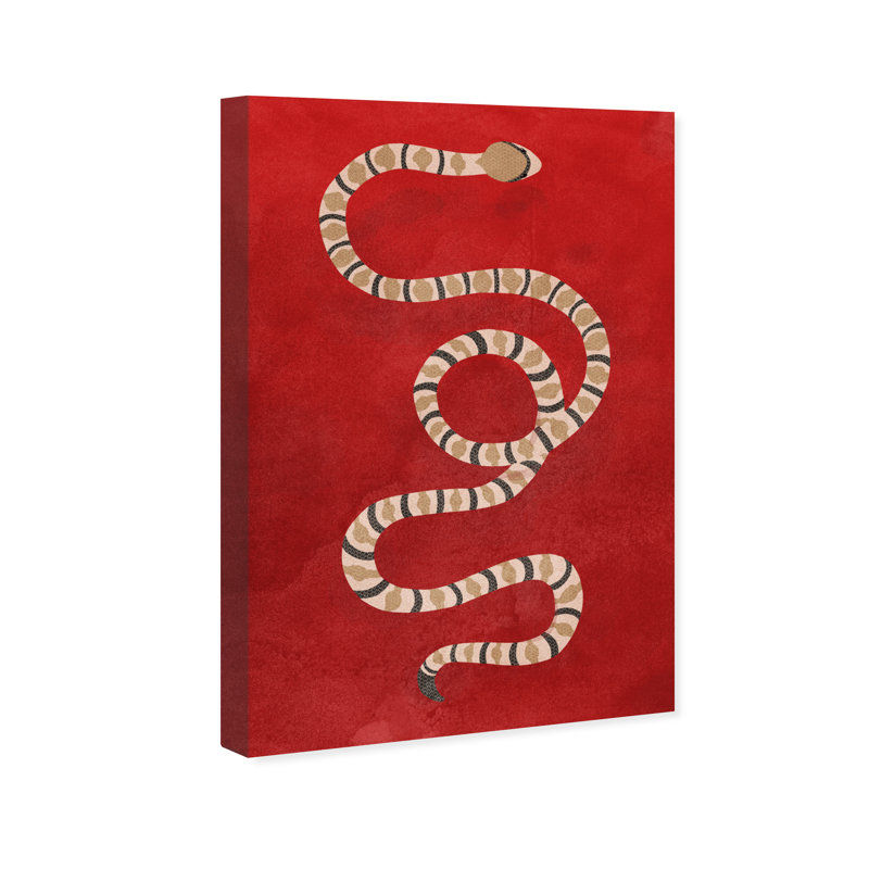 «Wild Animals Ruby Snake», reproduction d'art graphique sur papier encadré, H 30 po x l 20 po x P 0,75 po, Toile tendue