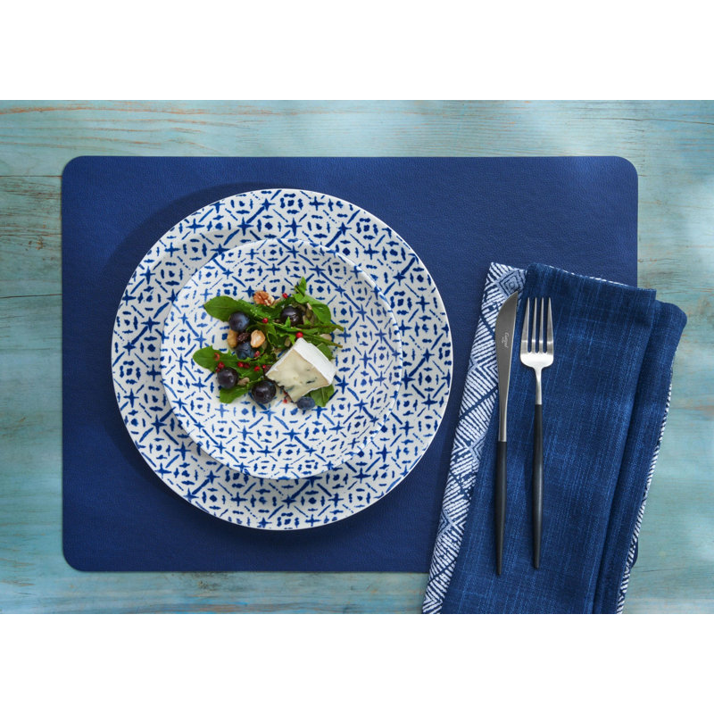 Ensemble de napperons en cuir 13 po, Bleu outremer