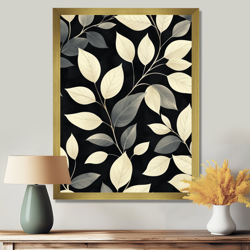 Viviana - Floral Canvas Art Print, H 32 po x l 24 po, Reproduction encadrée sans passe-partout, Doré