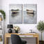 «Minimalist Boat on Water», impression de chambre à coucher côtière, impression sur toile encadrée, 2 pièces-126030397-126030396