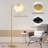 Modern Arc Floor Lamp With Adjustable Hanging Shade And 3 Color Led Bulb - Gold
