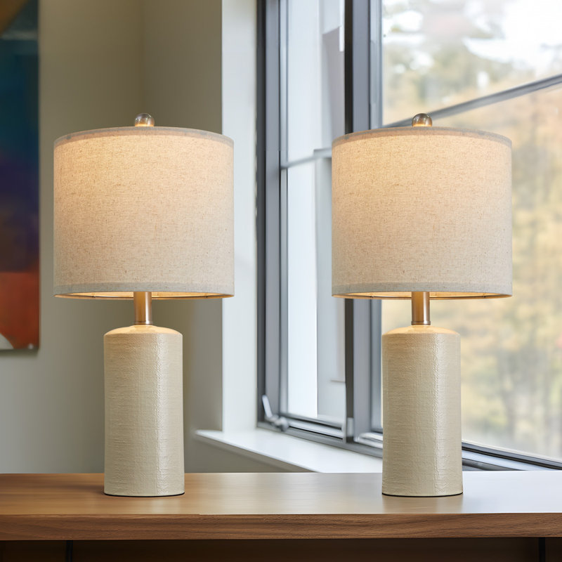 Cecchino 20.25" European-Style Minimalist Ceramic Lamp, Suitable for Bedrooms, Living Rooms, and Coffee Tables