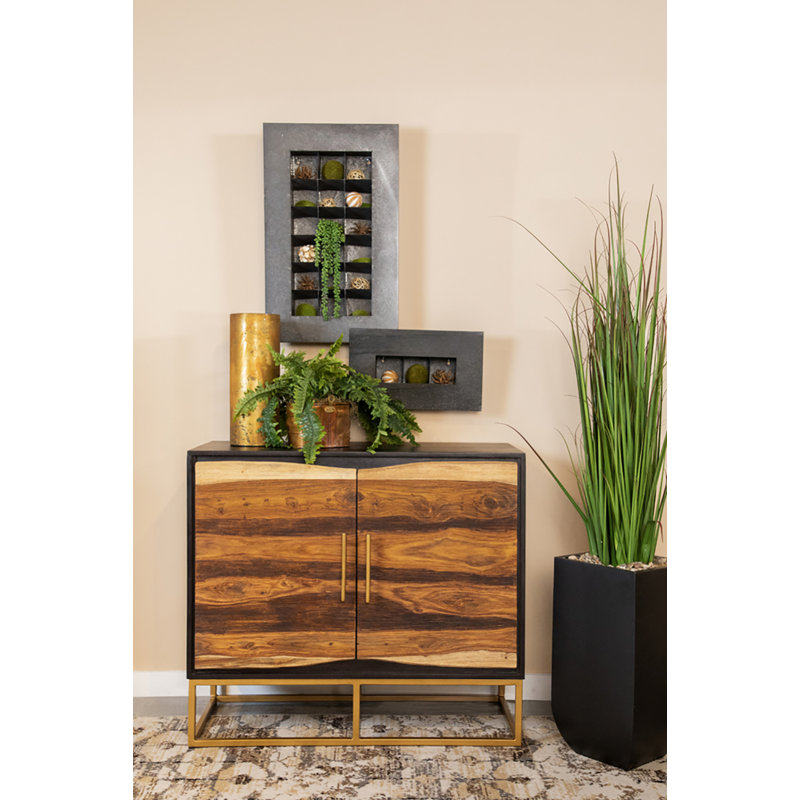 Engelmar 2-door 40-inch Wood Accent Storage Cabinet Black Walnut