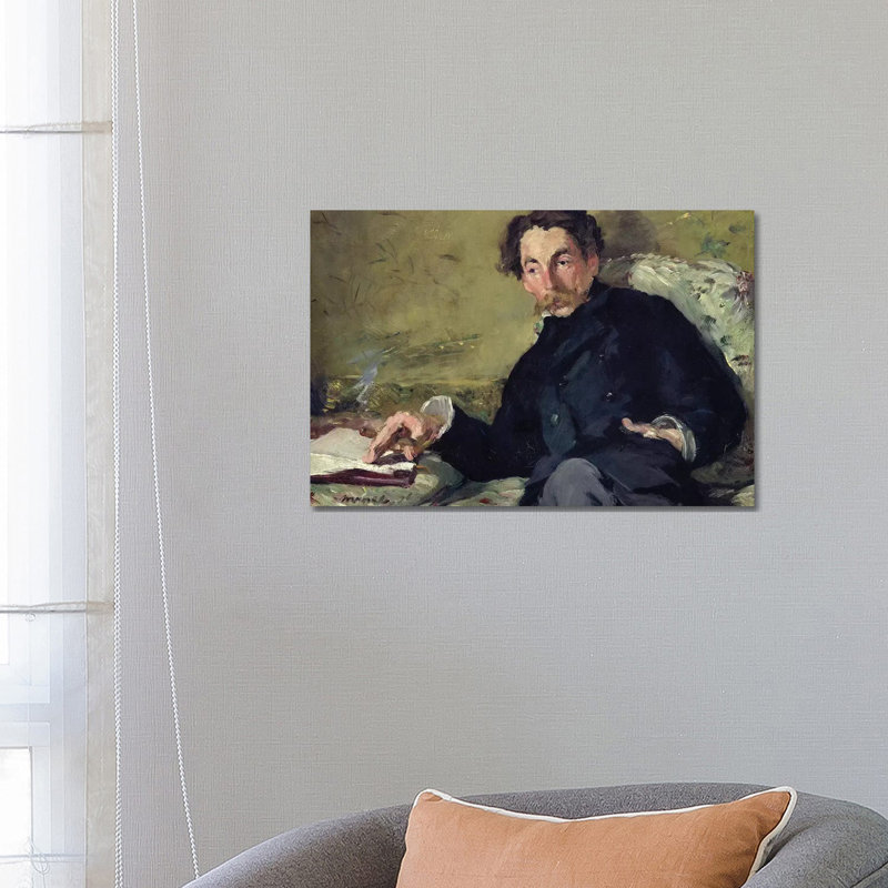 Stephane Mallarme by Edouard Manet - Wrapped Canvas Painting, 45.72cm H x 66.04cm W x 1.91cm D