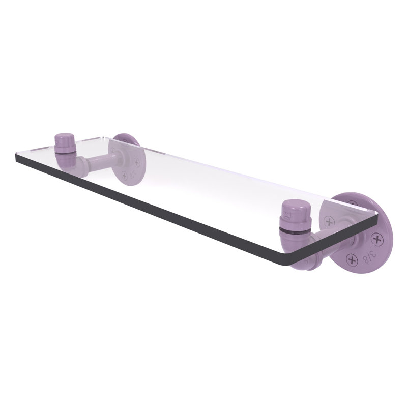 Tablette en verre de la collection Pipeline P, H 3,5 po x l 16 po x P 5,6 po, Lavande