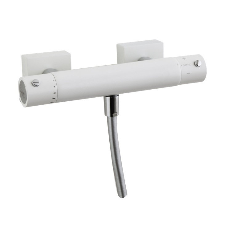 Arola Wall Tub Filler with Diverter, White and Chrome